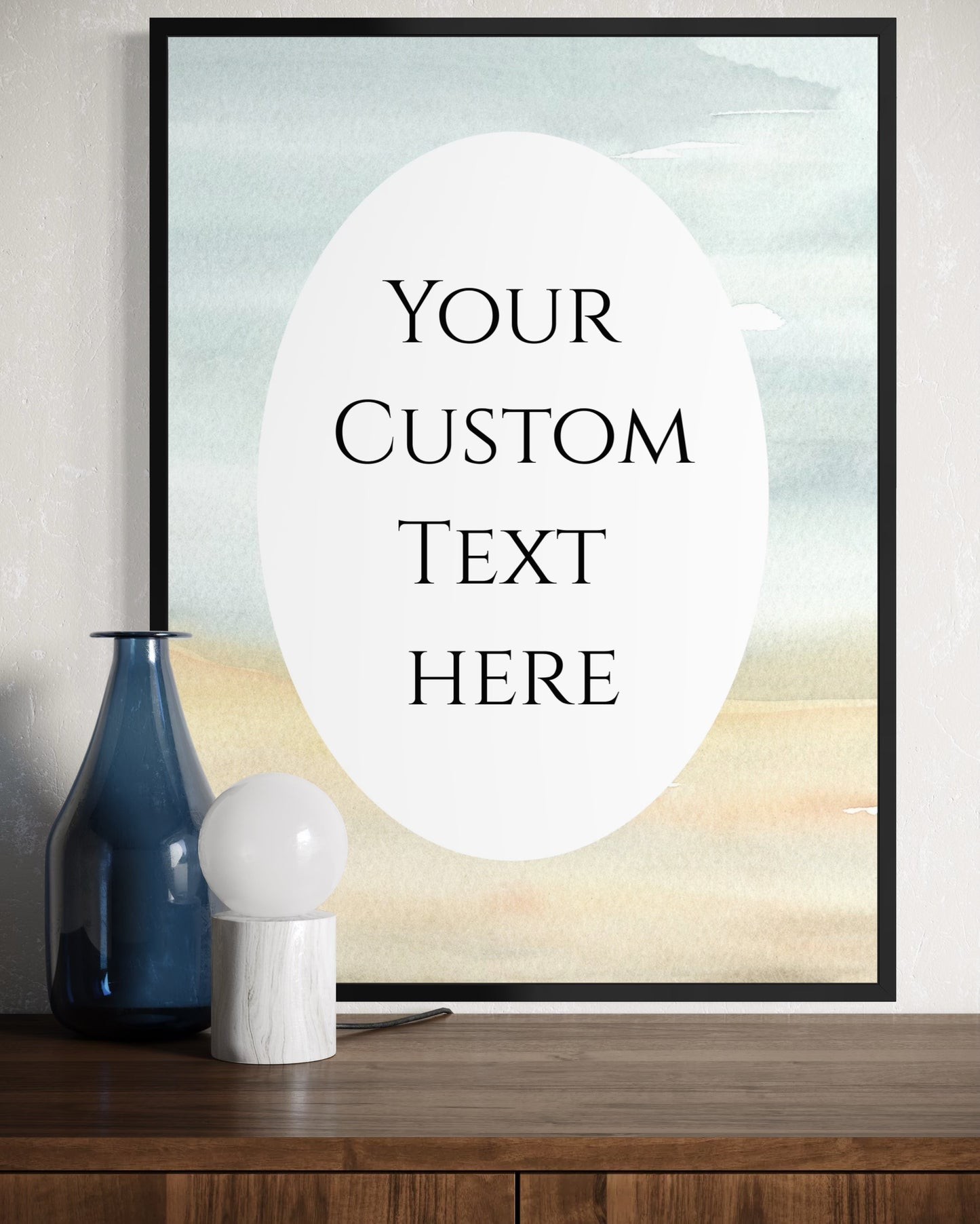 Custom Beachy Watercolor Background Fine Art Print